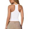 image:imageDarong Womens V Neck Tank Tops with Builtin Bra Racerback Basic Summer Camisole Ribbed Slim Fit Sleeveless ShirtsWhite