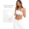 image:imageDarong Womens V Neck Tank Tops with Builtin Bra Racerback Basic Summer Camisole Ribbed Slim Fit Sleeveless ShirtsWhite