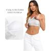image:imageDarong Womens V Neck Tank Tops with Builtin Bra Racerback Basic Summer Camisole Ribbed Slim Fit Sleeveless ShirtsWhite Grey