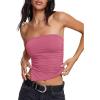 image:imageDarong Womens Strapless Built in Bra Tube Top Double Lined NonSlip Backless Crop Tanks Fashion Going Out Y2K ClothesRaspberry Pink