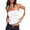 image:imageDarong Womens Strapless Built in Bra Tube Top Double Lined NonSlip Backless Crop Tanks Fashion Going Out Y2K ClothesWhite