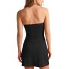image:imageDarong Two Piece Skirt Set for Women Summer Strapless Tube Tops Mini Skirt with Builtin Shorts Going Out Matching OutfitsBlack