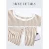 image:imageDarong Womens Striped 2 Piece Lounge Sets Short Sleeve Oversized T Shirts Drawstring Shorts Matching SetApricot Stripe