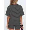 image:imageDarong Womens Striped 2 Piece Lounge Sets Short Sleeve Oversized T Shirts Drawstring Shorts Matching SetBlack Stripe