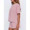 image:imageDarong Womens Striped 2 Piece Lounge Sets Short Sleeve Oversized T Shirts Drawstring Shorts Matching SetRed Stripe